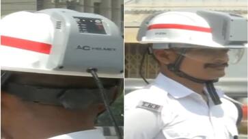 Vadodara Traffic Police wears AC helmet designed by IIM student to beat the heat nti