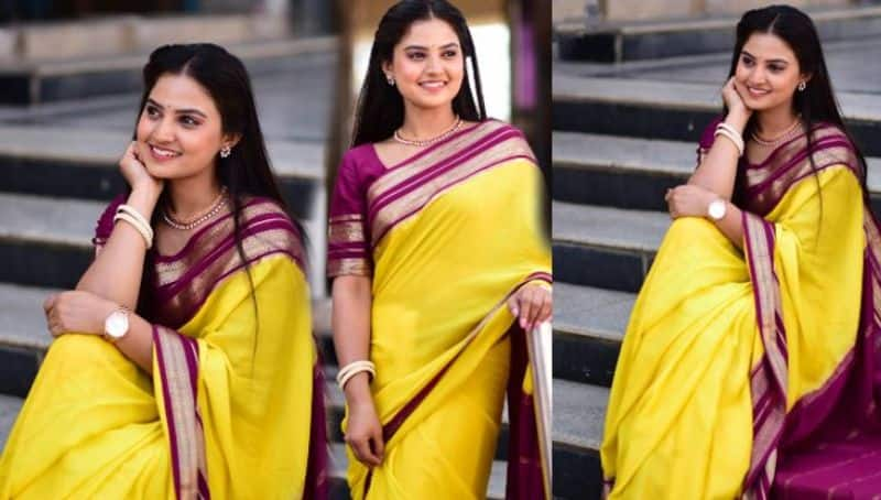 Antharapata Serial Tanvi Balraj looks Gorgeous in Mysore silk saree Vin