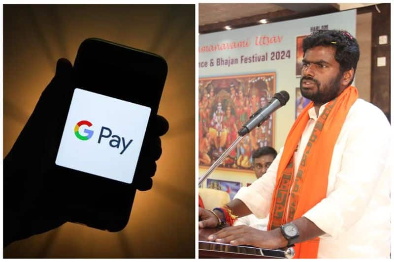 bjp candidate annamalai illegally sent a money through gpay for voters at coimbatore complaint raised by dmk vel