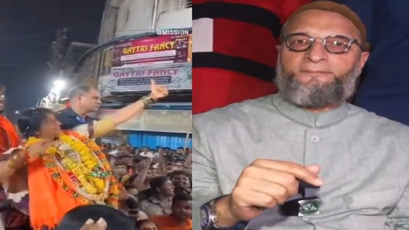 AIMIM chief Asaduddin Owaisi condemns BJP candidate Madhavi Latha allegedly pretending to shoot an arrow at the mosque smp