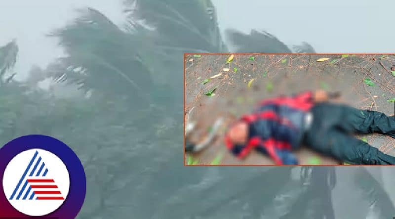 Heavy stormy rain at teerthahalli a man dies after tree fell down rav