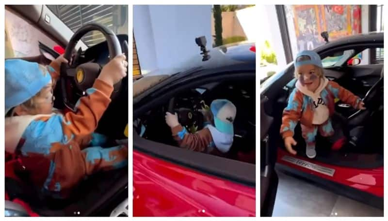 video of a three-year-old boy parking a Ferrari has gone viral on social media 