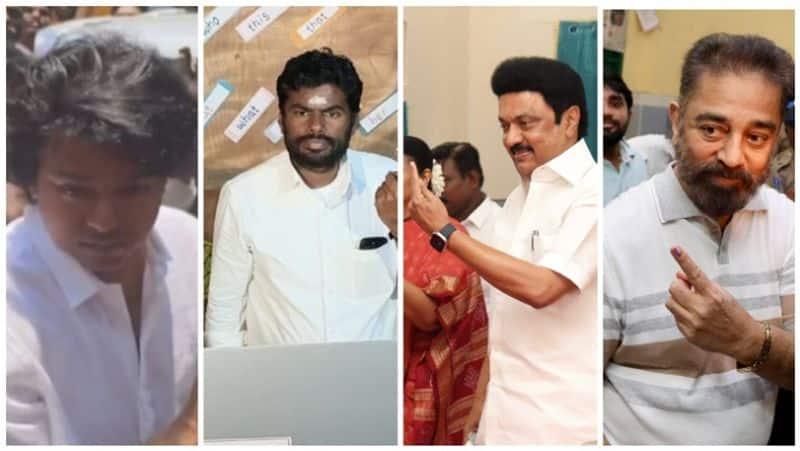 Lak shaba election 2024 stalin edapadi premalatha vijayakanth political leaders cast vote mma