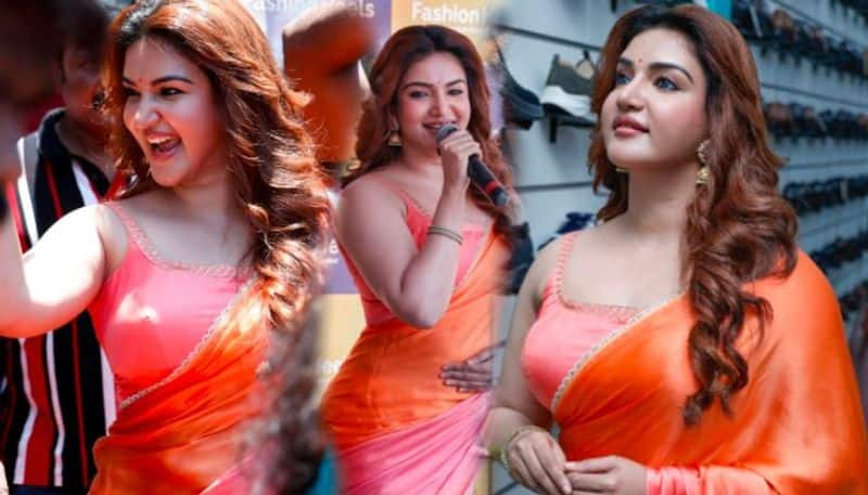 Malayalam Actress Honey Rose Bold look in Orange color saree, fans comment about figure Vin