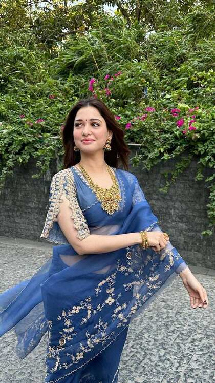 गर्मियों में कूल लुक देती organza saree