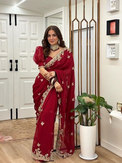 हेवी बाज़ू दिखेगी पतली ,कॉपी करें Shraddha Arya के पफ स्लीव्स ब्लाउज़