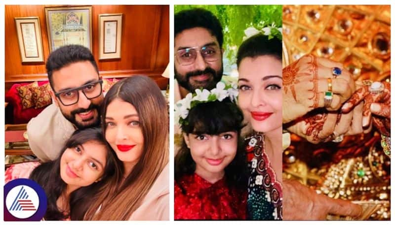 Aishwarya Rai And Abhishek Bachchan celebrate their 17th Anniversary with daughter aaradhya gow