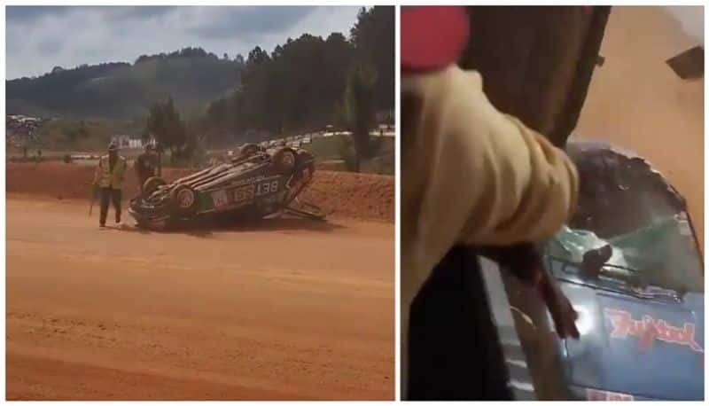 car rammed on to spectators during a major car race event video clip shared 