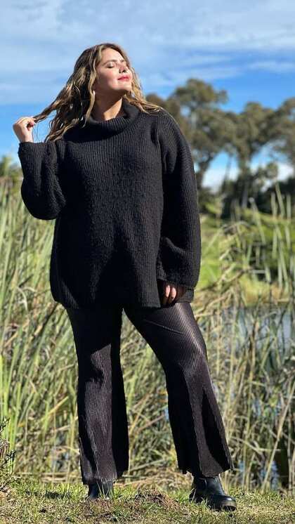 स्टाइलिश एंड Chunky knits के साथ पैंट