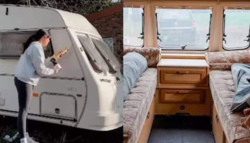 Hayley Rubery woman bought caravan for 50000 and renovate as home 