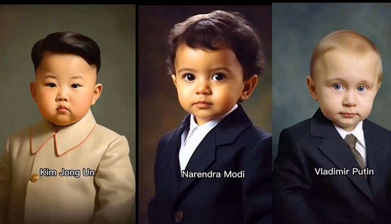 PM Modi to Vladimir Putin AI generated Childhood photos goes viral on Social Media ckm