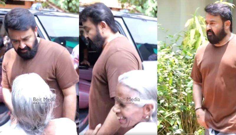 Mohanlal Light moments with old women gone viral on social media L360 Shooting vvk