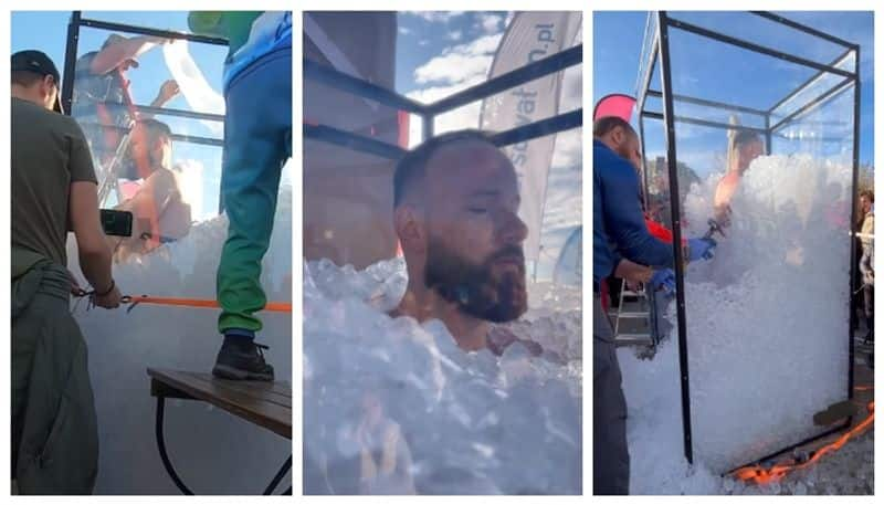 Four hours between ice cubes A 53-year-old man holds the Guinness World Record 