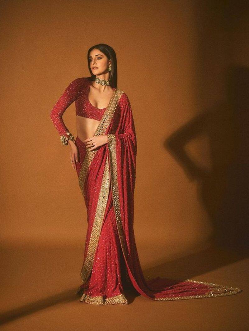 Ananya panday 8 designer saree latest saree 2024 zkamn