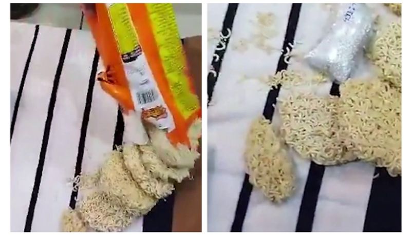 suspected passenger and intercepted at airport a packet of noodles inside his trolley bag was everything 