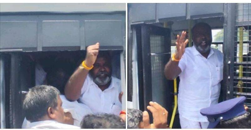 RB Udayakumar, who went on a hunger strike protesting the Kappalur tollgate was arrested Kka