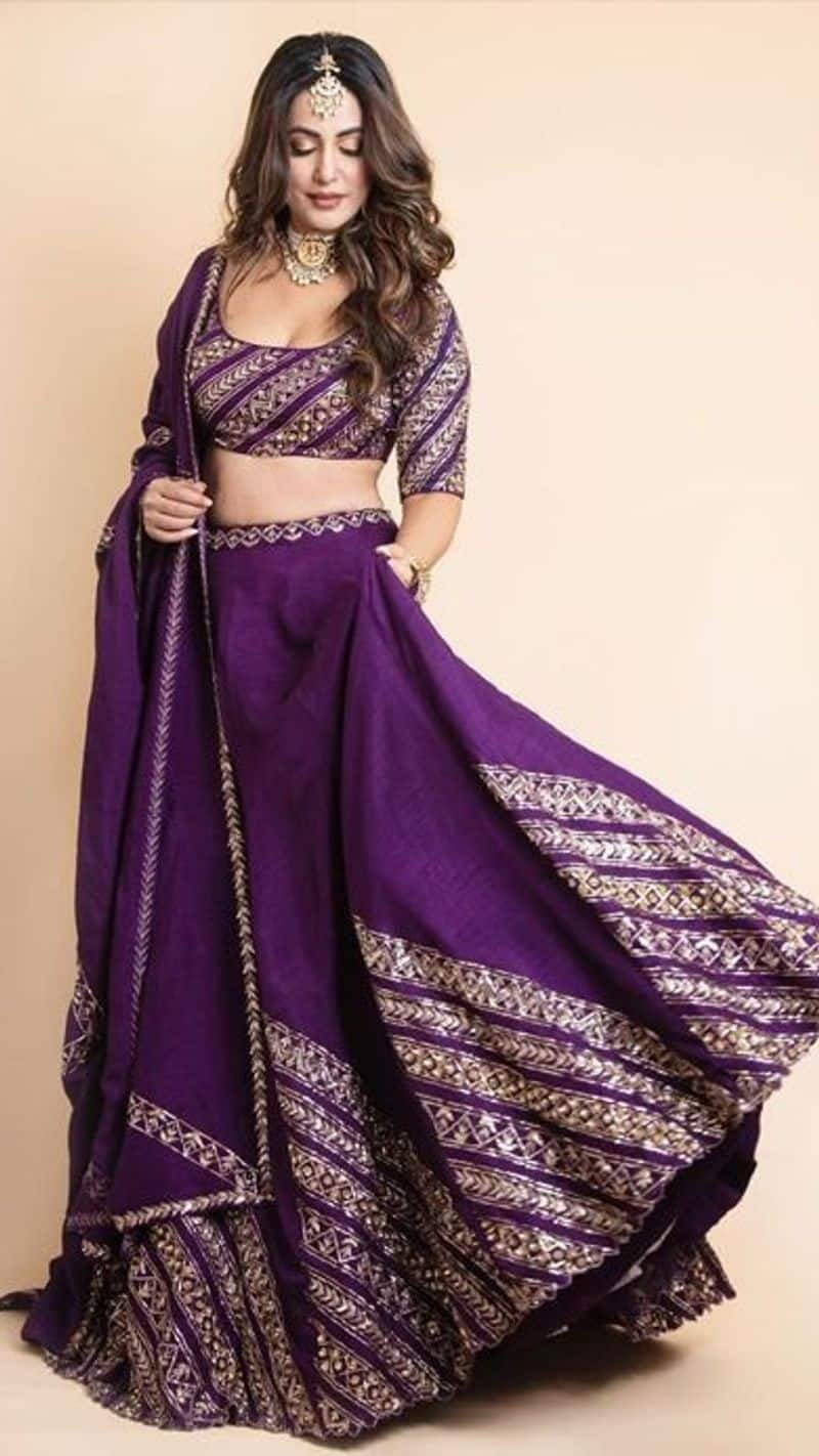 purple color bridal lehenga collection design kxa