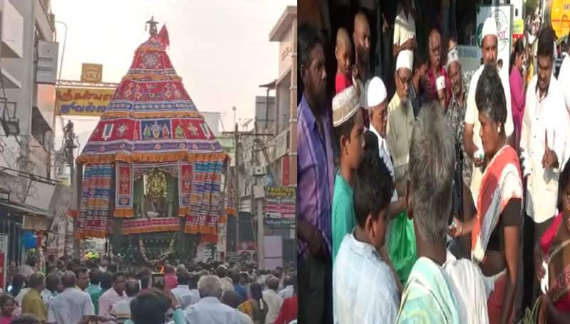 Namakkal Sriponvaradaraja Perumal Temple car festival Muslims offered butter milk for devotees ans