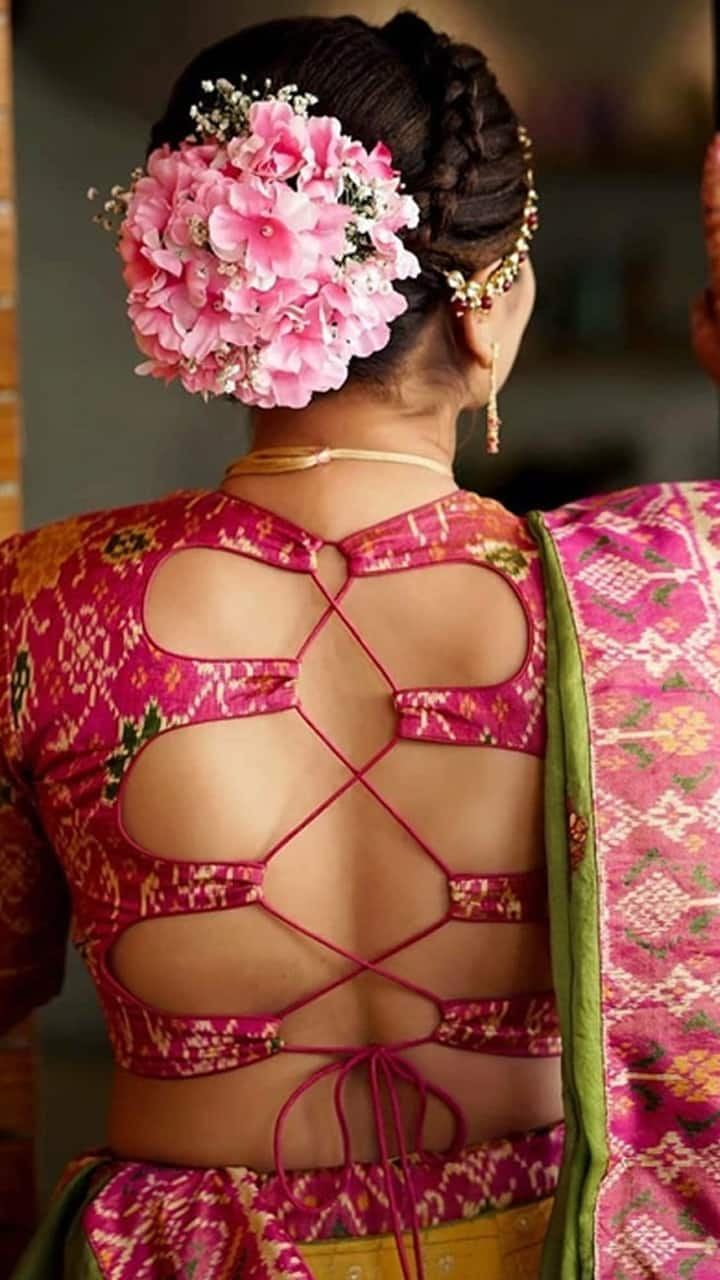 Simple Backless blouse dori designs front and back latest kxa