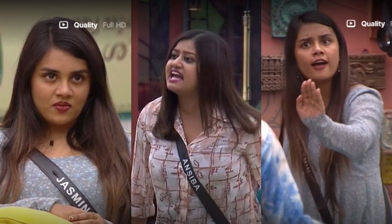 ansiba fight with jasmine in bigg boss malayalam season 6 