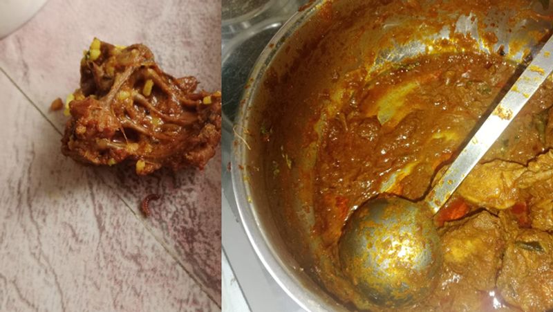 Worms in Chettinad Chicken Gravy! Customer shock in Chennai tvk