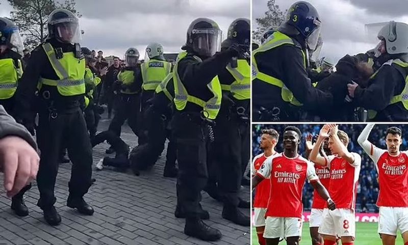 football Police-fan clashes erupt outside Tottenham stadium after Arsenal's win; video captures tense scenes (WATCH) snt