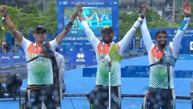 india men s recurve team got gold in archery world cup 2024 defeated olympic champions korea zrua