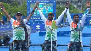 india men s recurve team got gold in archery world cup 2024 defeated olympic champions korea zrua