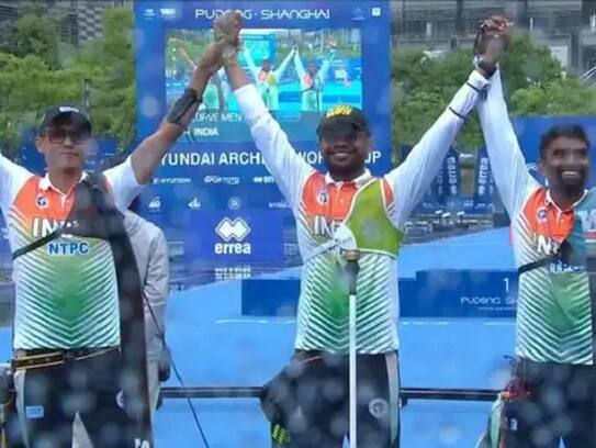 india men s recurve team got gold in archery world cup 2024 defeated olympic champions korea zrua