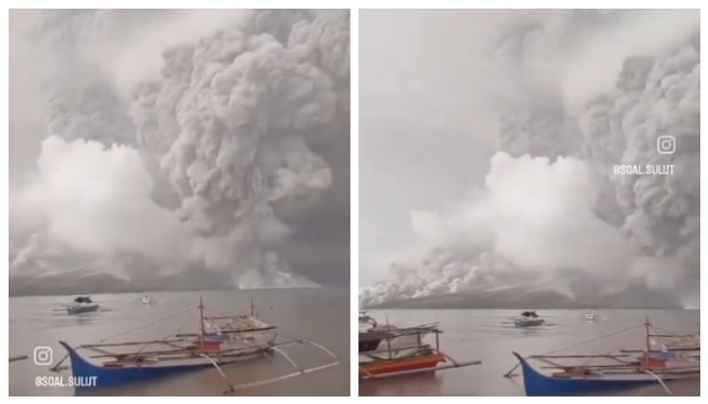 Social media gets scared after watching video of Ruang volcanic eruption