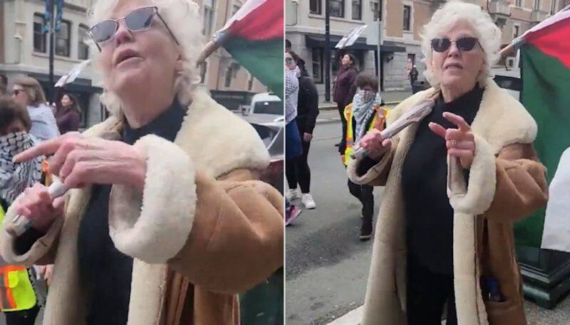 Jewish Women Too Ugly To Be Raped Elderly woman on camera at Anti Israel protest in Canada