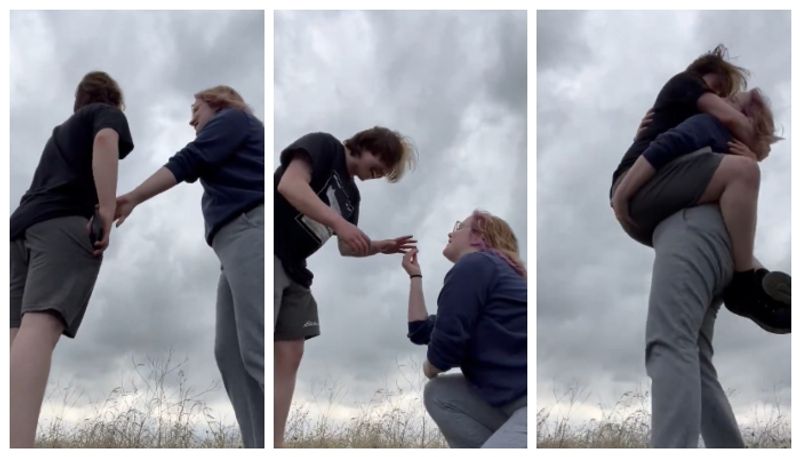 lesbian marriage proposal in backdrop of the tornado 