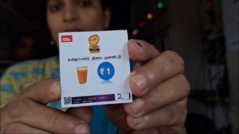 a tea shop sell a tea at just 1 rupee to honour labours on may day in madurai vel