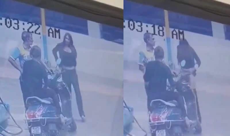 Girl stripped off Infront of petrol pump staff netizens express Shocks over viral video ckm