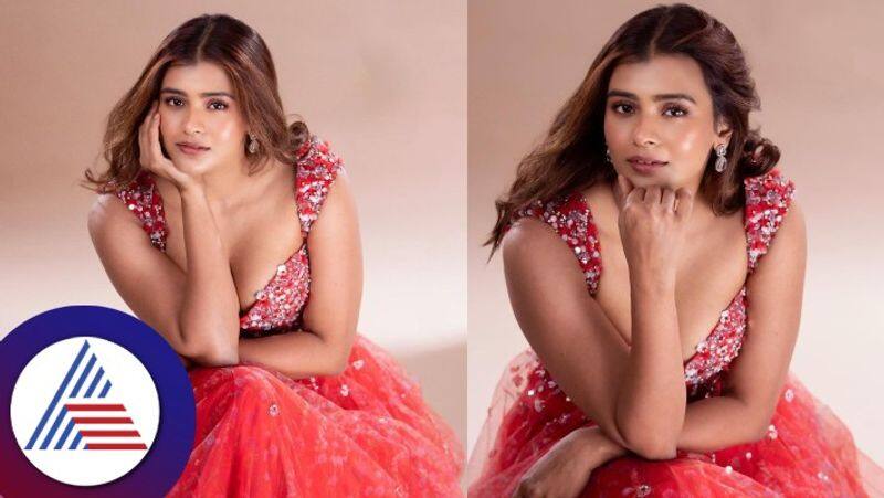 Adhyaksha Fame Actress Hebah Patel Latest Stunning Photos In Red Color Dress gvd