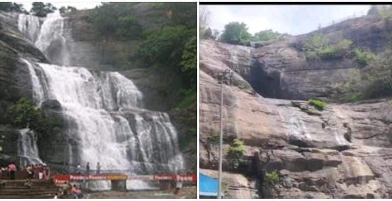 Due to the lack of rain in the hilly areas, the courtallam waterfalls have dried up