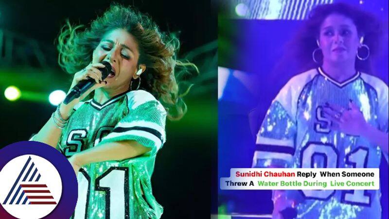 Fan throws bottle at Sunidhi Chauhan during her concert her reaction wins the heart suc