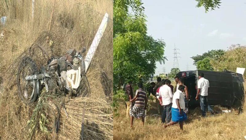 Nanguneri bike and car met with accident in highway two died on spot ans