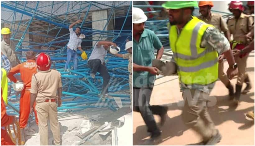 Kerala: Iron frame erected for painting building collapses in Kochi; one dead, 5 injured