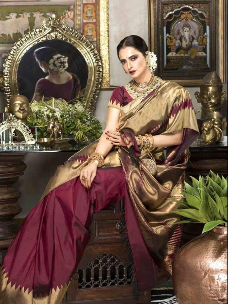 Rekha style Kanjivaram saree for mothers  gift on  mothers day 2024 zkamn