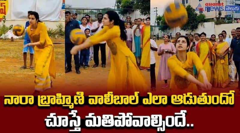 Nara Brahmani Playing Volleyball With Kids