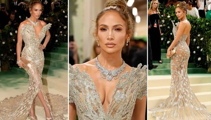 Met Gala 2024: Jennifer Lopez dons jaw-dropping sheer Schiaparelli gown made of 2.5 million sliver bugle beads RBA