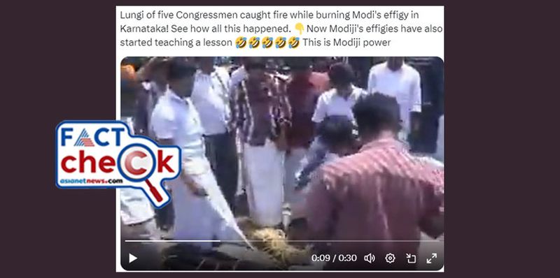 Fact Check old video of burning effigy from Kerala sharing as happended in Karnataka 