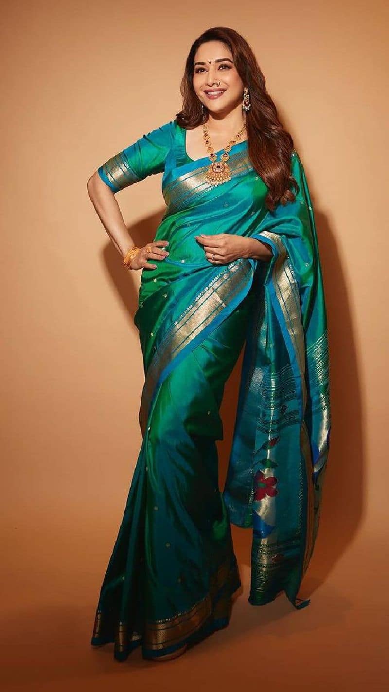 Wear sarees like Madhuri Dixit in Akshaya Tritiya 2024 xbw