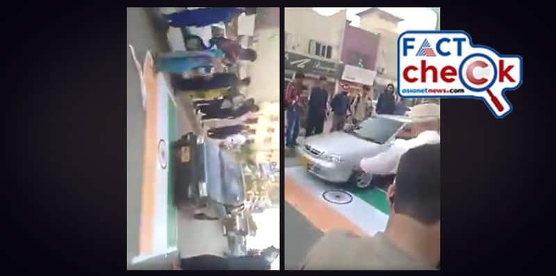 Fact Check Video of cars driving over Indian Flag is not from Kerala 