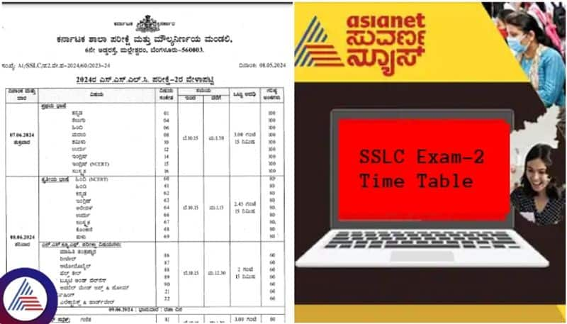 Karnataka SSLC Exam 2 2024 Time Table announced and Examination starts from June 7 sat