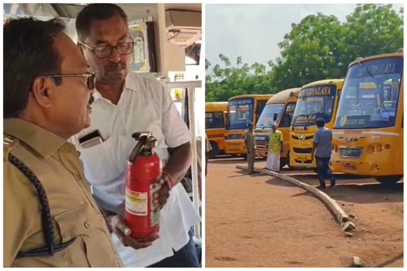 rto officer inspect school vehicles in madurai vel