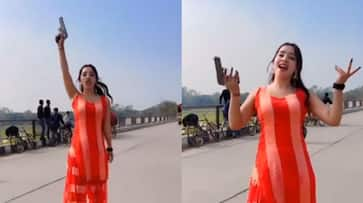 Viral Video: Influencer Dances with Gun on Lucknow Highway for Instagram Reel [watch]