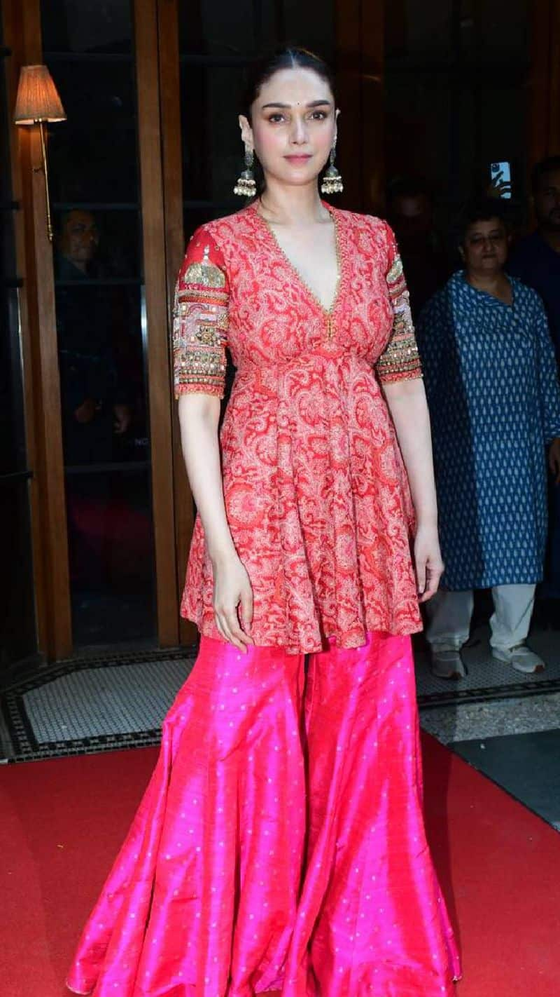 bollywood actress aditi rao hydari fusion sharara set for party look xbw