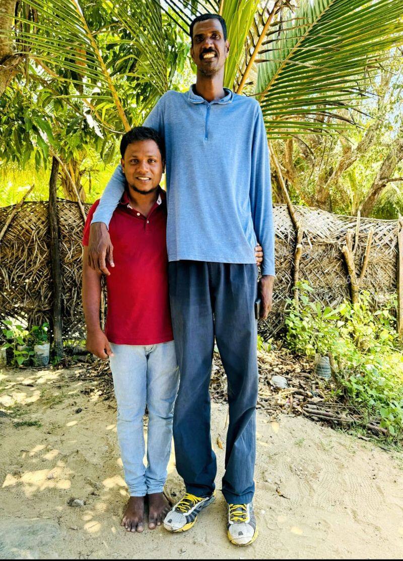 Gunasingham Gajendran has been identified as the tallest man in Sri Lanka KAK